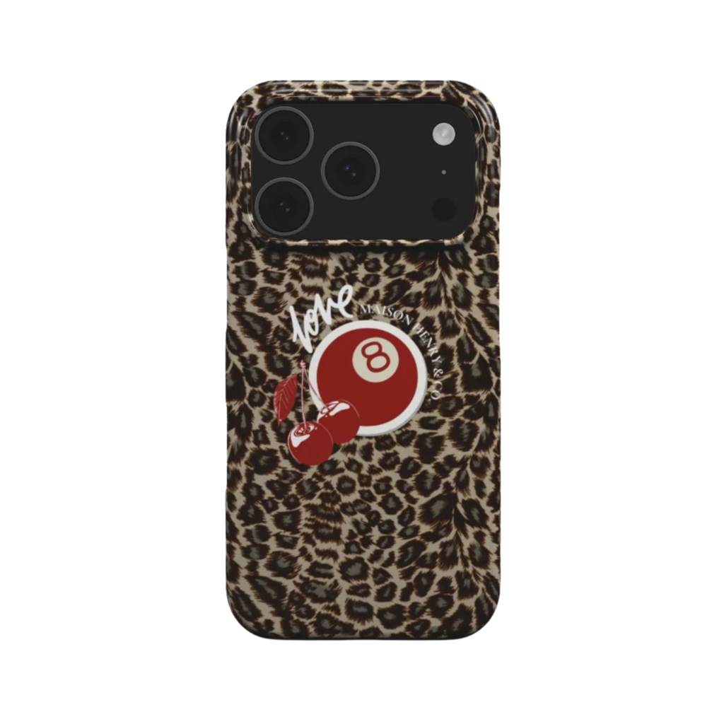 Leopard Cherry Print Snap Phone Case