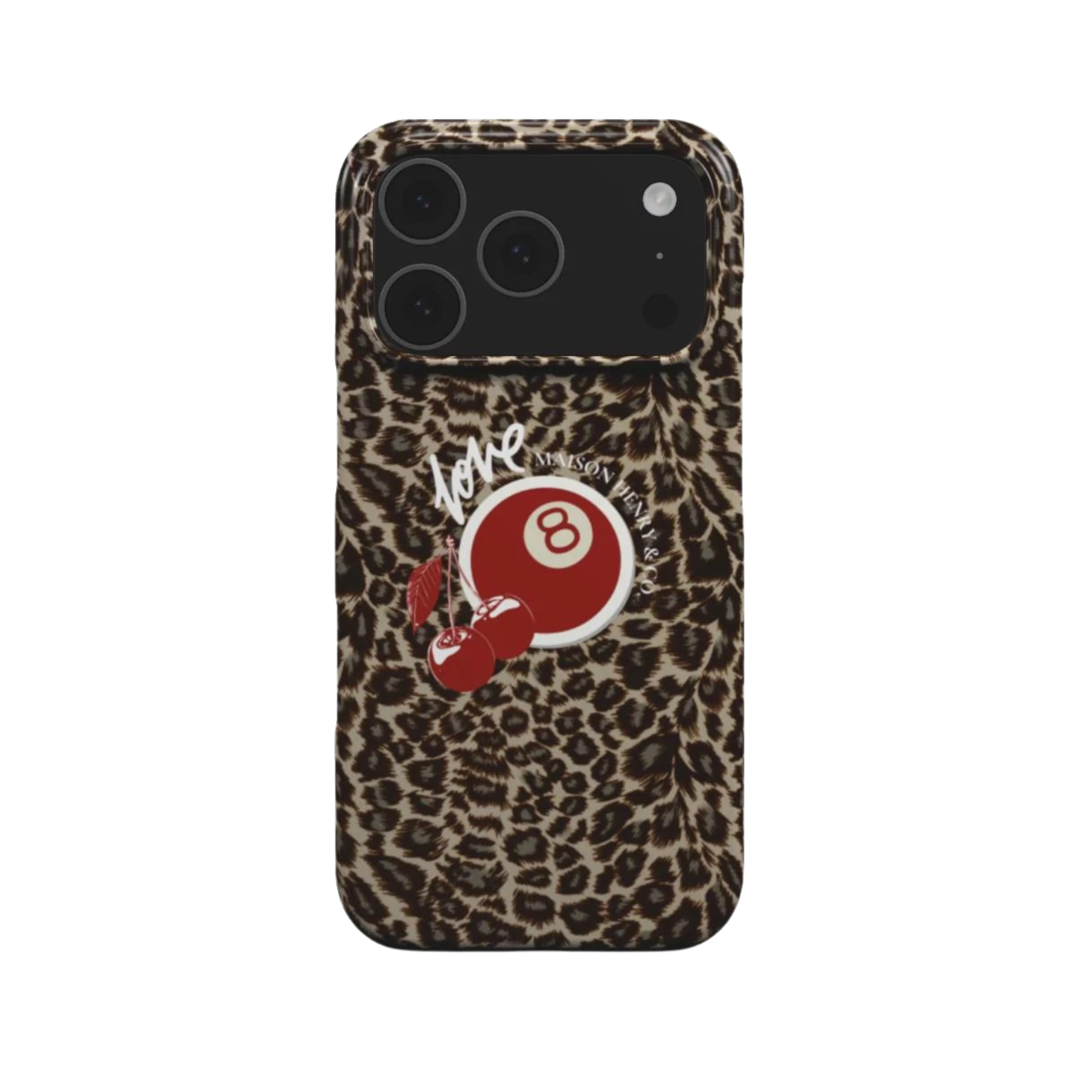 Leopard Cherry Print Snap Phone Case