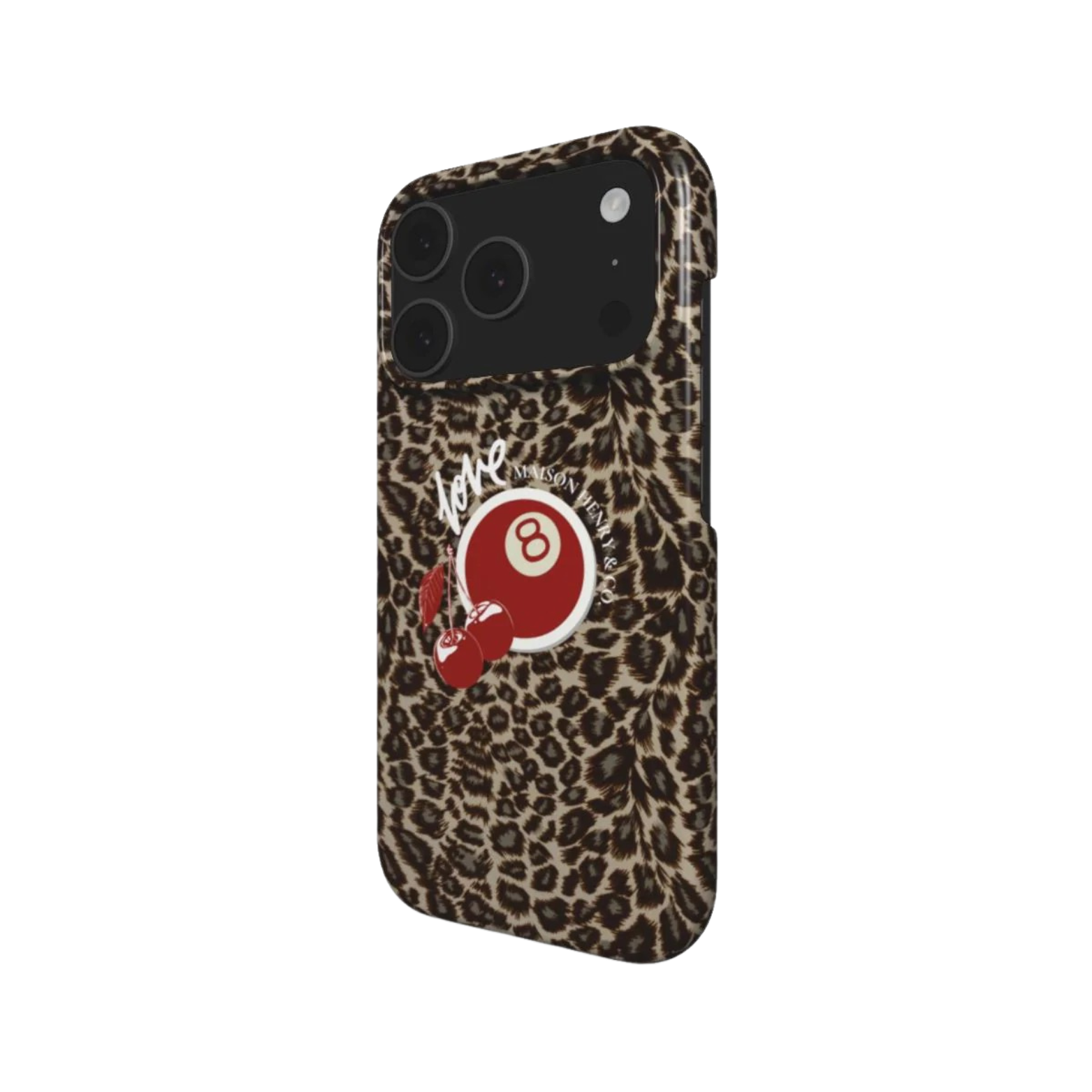 Leopard Cherry Print Snap Phone Case