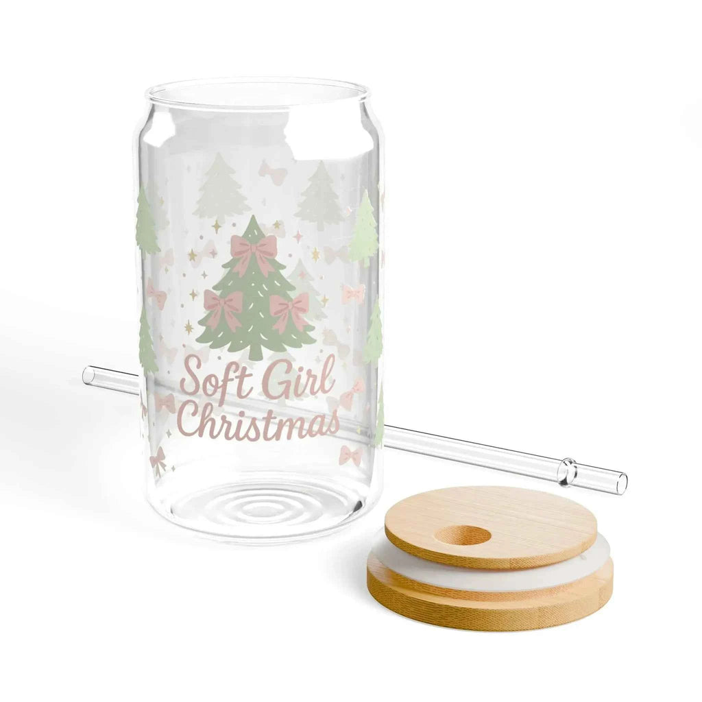 Soft Girl Christmas Sipper Glass 16oz - Maison Henry & Co.