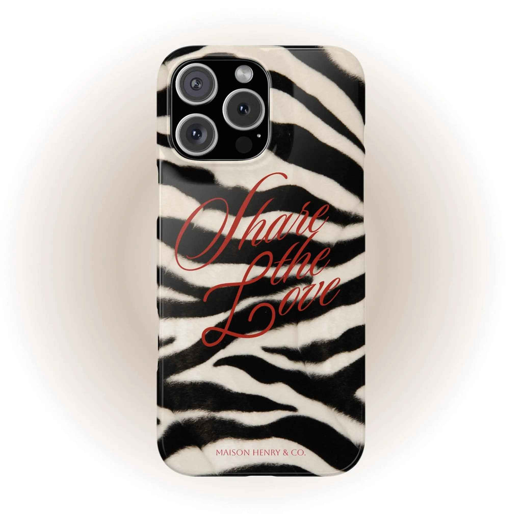 Share The Love Zebra Print Handyhülle - Maison Henry & Co.