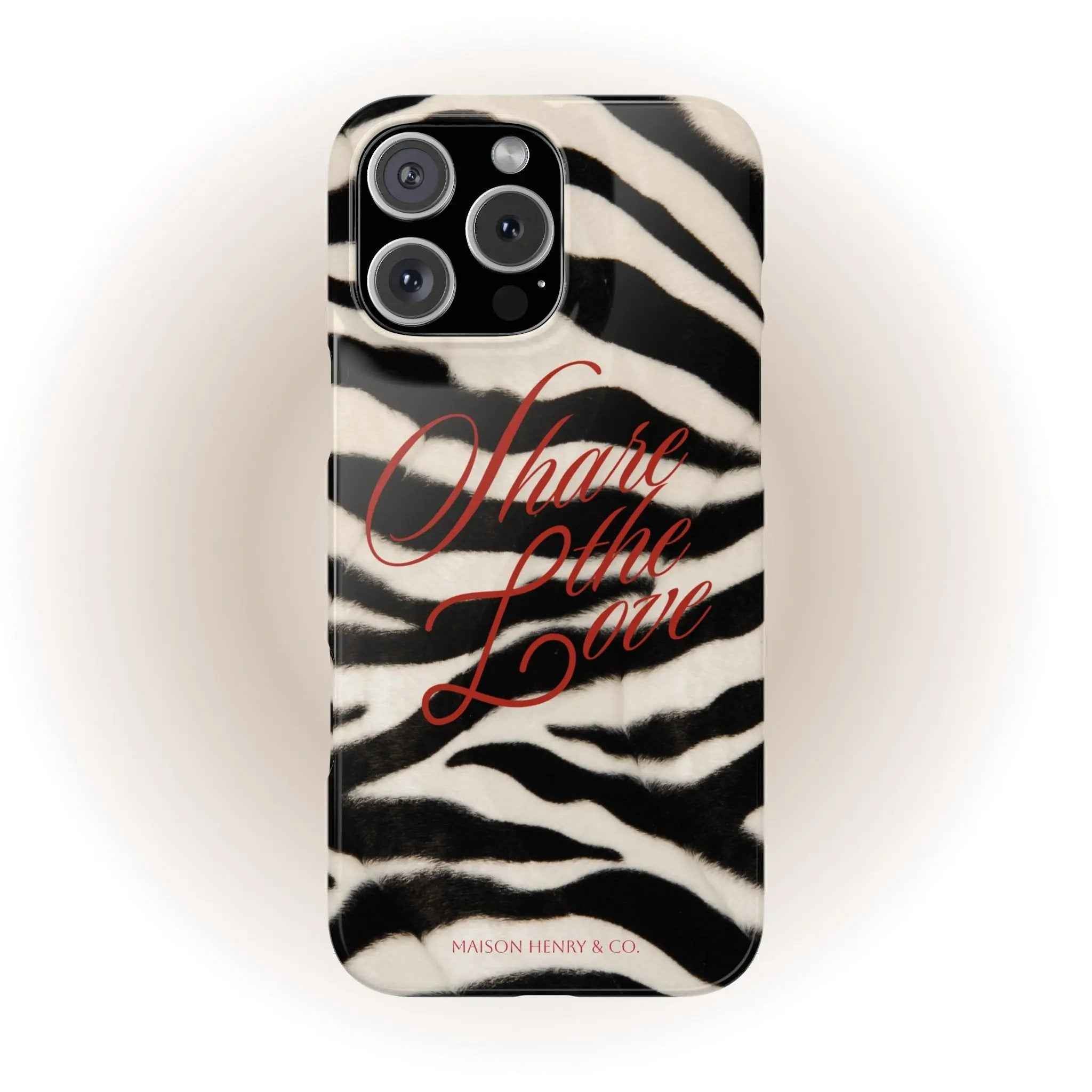 Share The Love Zebra Print Handyhülle - Maison Henry & Co.