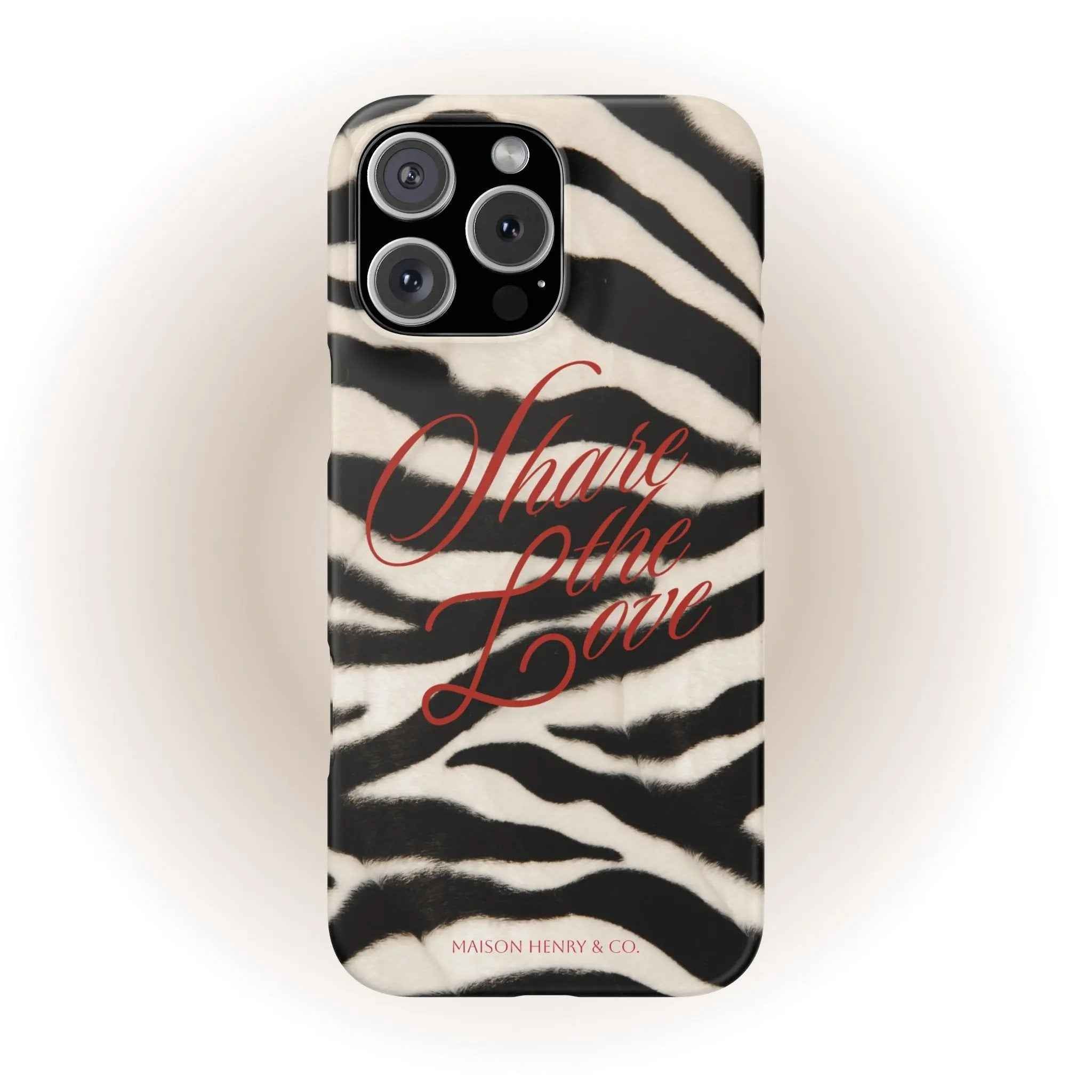 Share The Love Zebra Print Handyhülle - Maison Henry & Co.