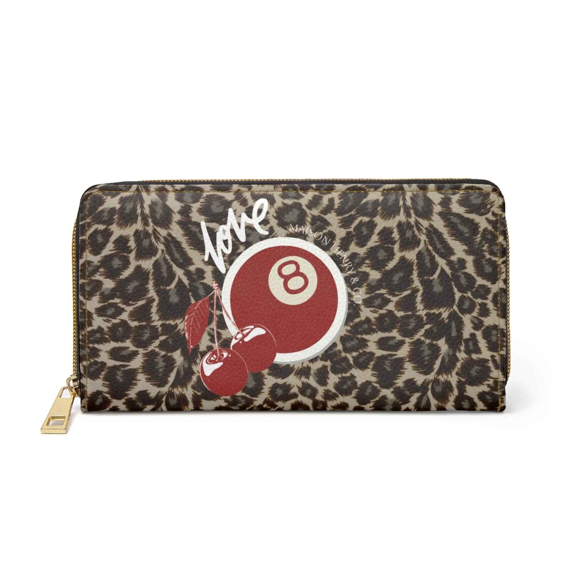 Leopard Cherry Print Portemonnaie - Maison Henry & Co.