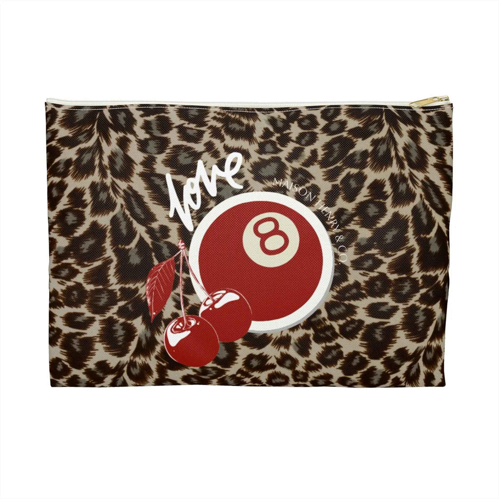 Leopard Cherry Print Kosmetiktasche - Maison Henry & Co.