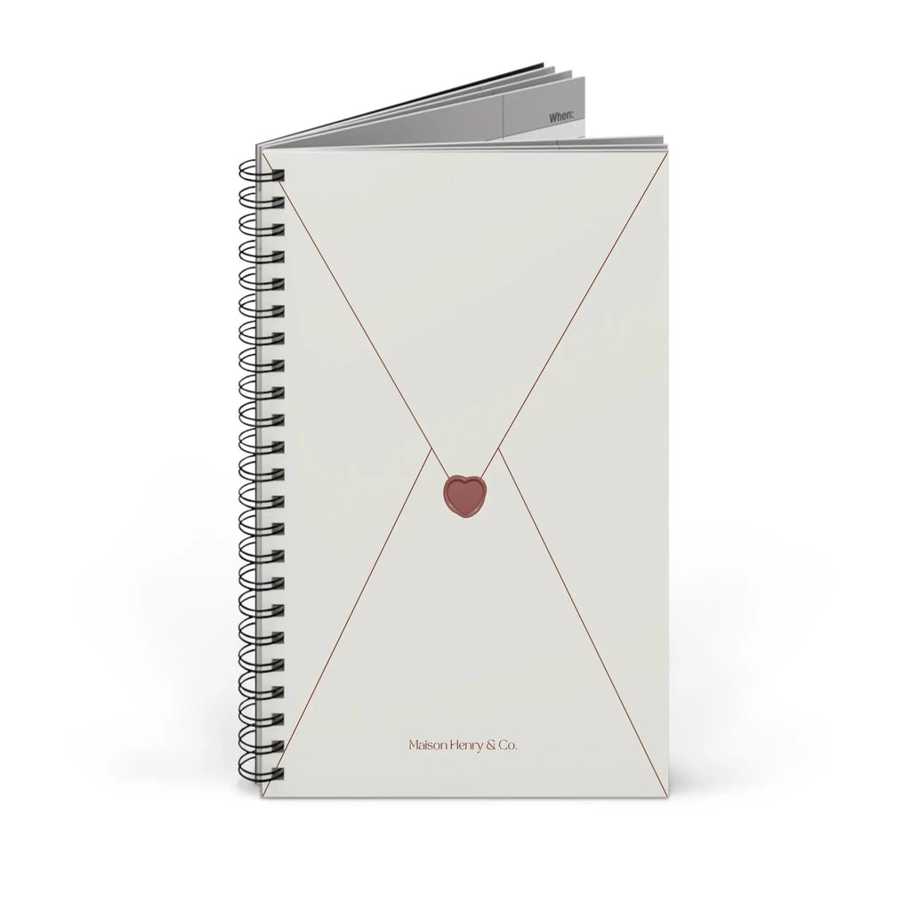 Heart Envelope Spiralnotizbuch - Maison Henry & Co.