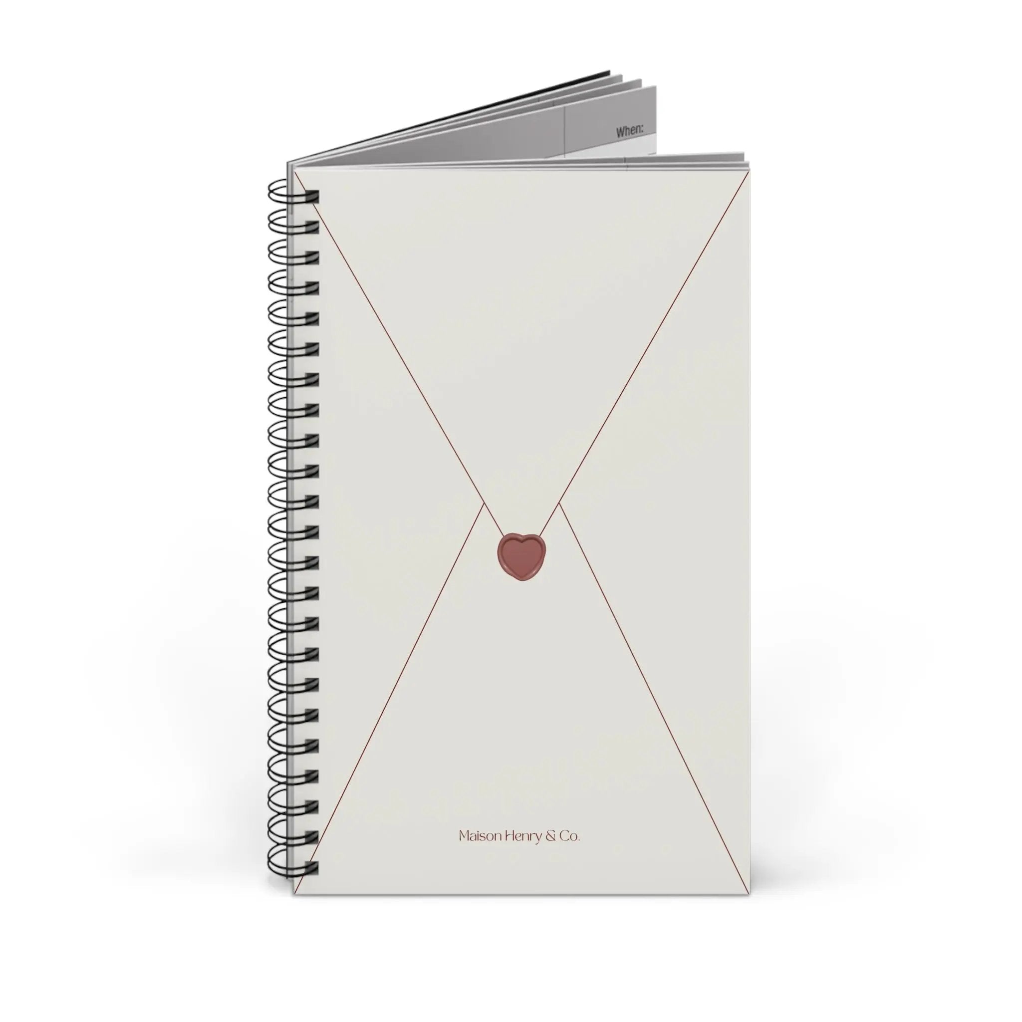Heart Envelope Spiralnotizbuch - Maison Henry & Co.
