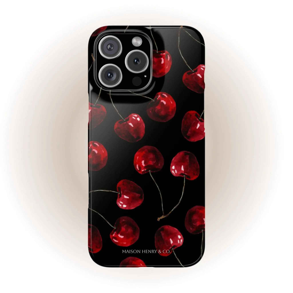 Cherry Handyhülle Schwarz - Maison Henry & Co.