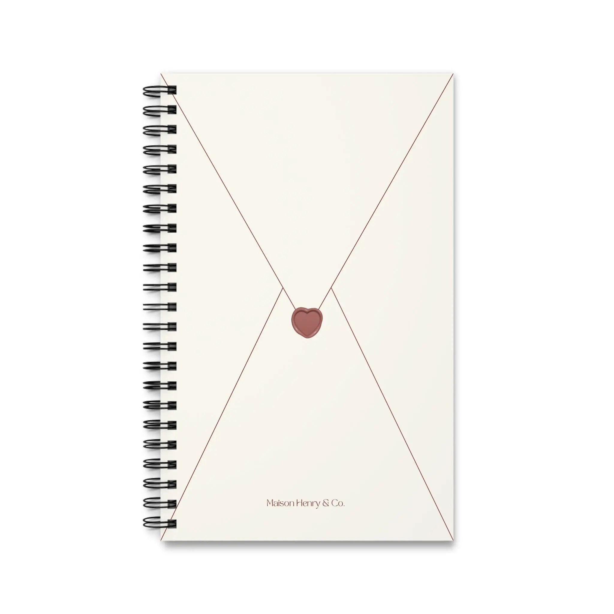 Heart Envelope Spiralnotizbuch - Maison Henry & Co.