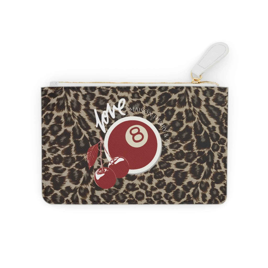 Leopard Cherry Print Mini Geldbörse - Maison Henry & Co.