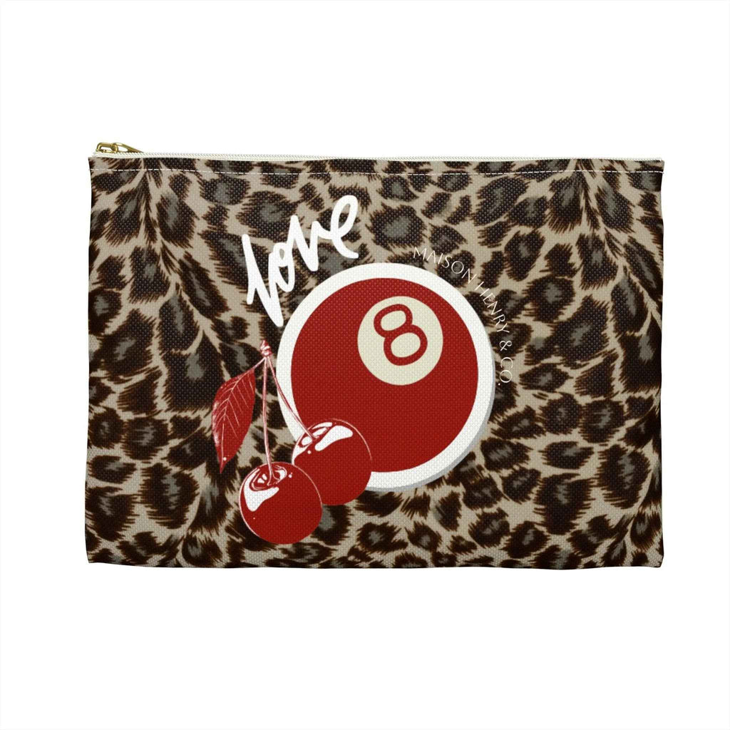 Leopard Cherry Print Kosmetiktasche - Maison Henry & Co.