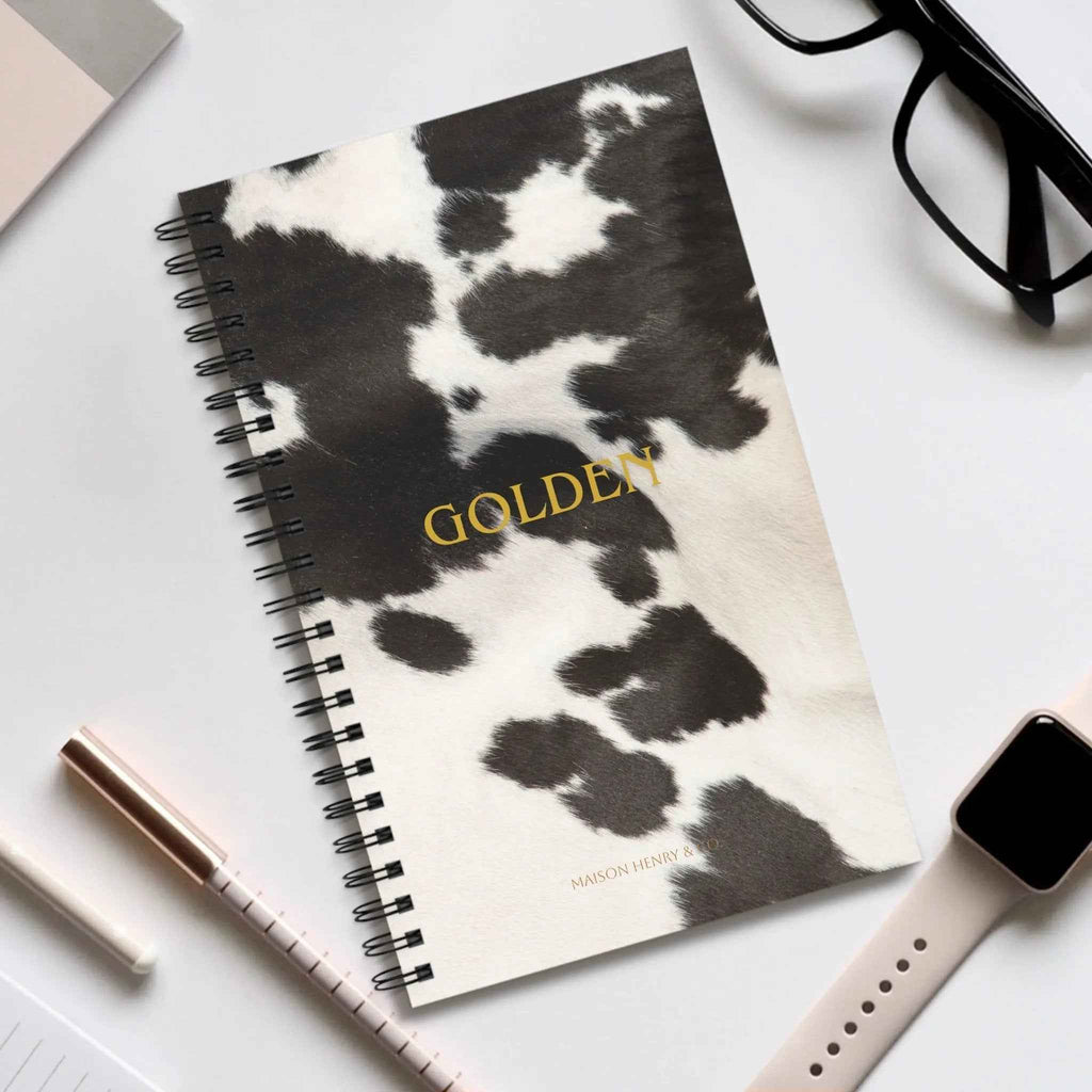 Golden Cow Spiralnotizbuch - Maison Henry & Co.