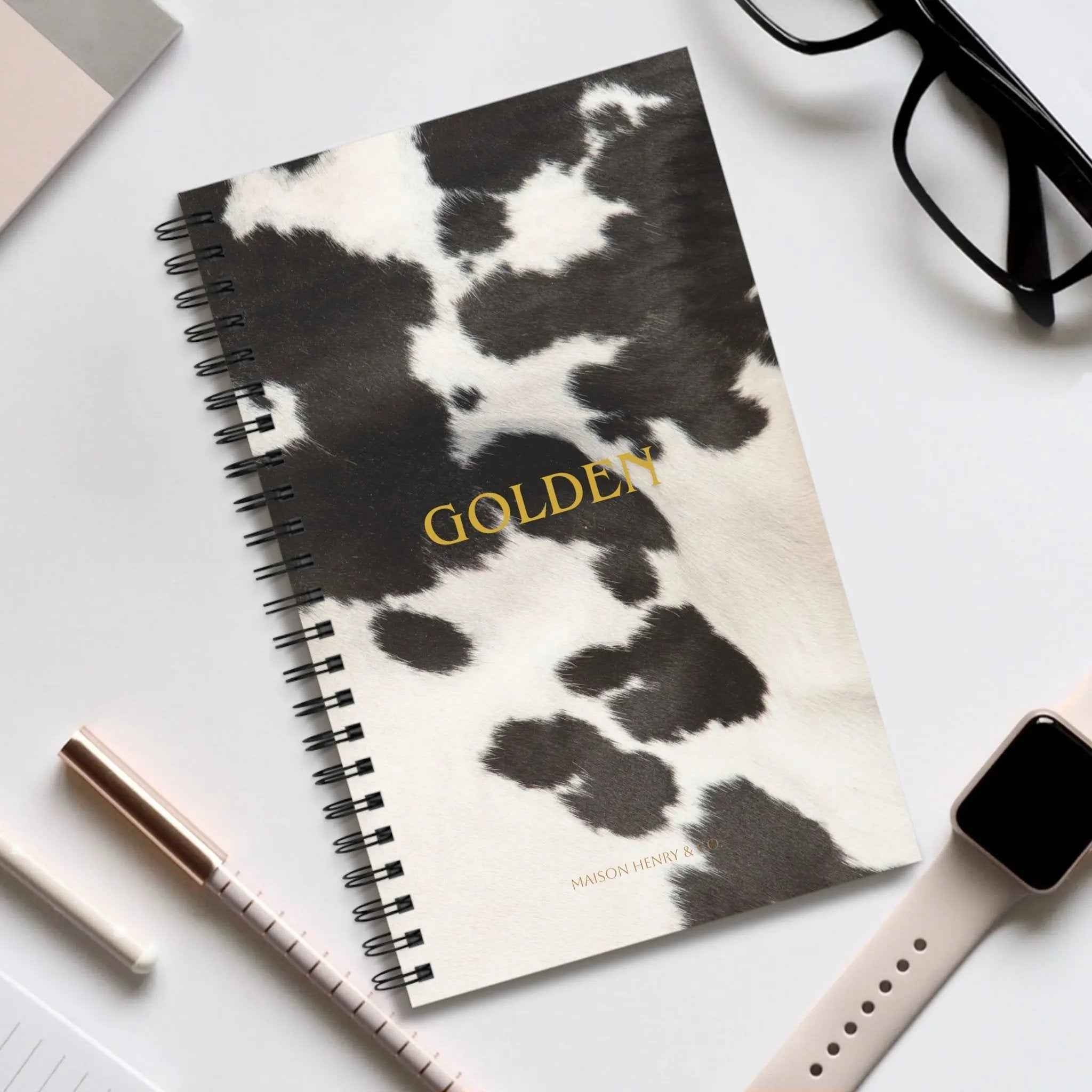 Golden Cow Spiralnotizbuch - Maison Henry & Co.
