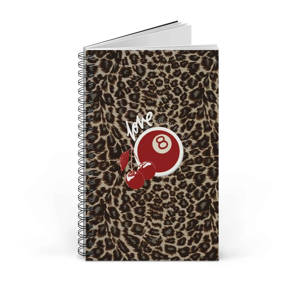Leopard Cherry Print Spiralnotizbuch - Maison Henry & Co.