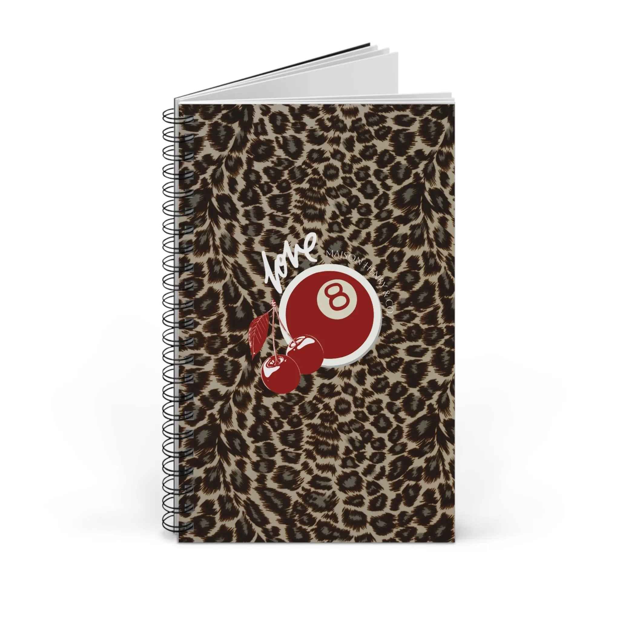 Leopard Cherry Print Spiralnotizbuch - Maison Henry & Co.
