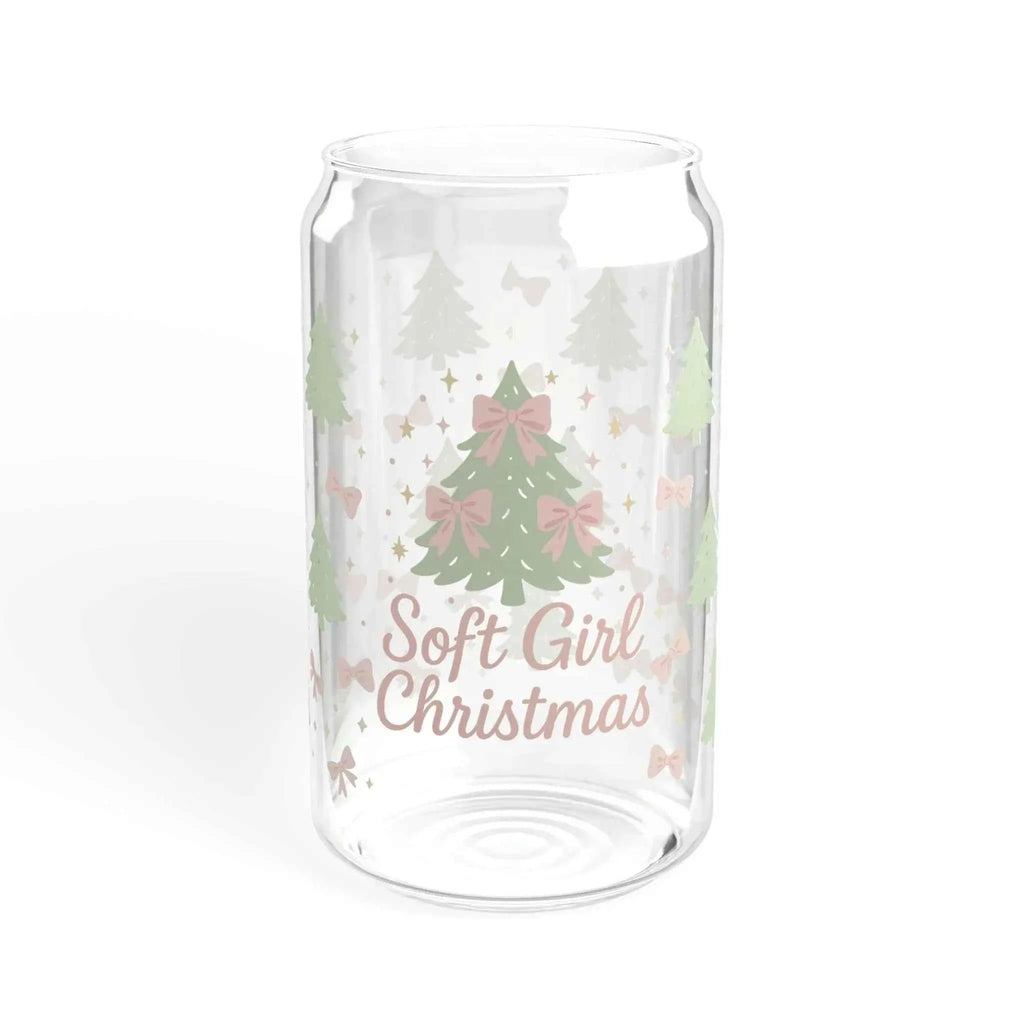 Soft Girl Christmas Sipper Glass 16oz - Maison Henry & Co.