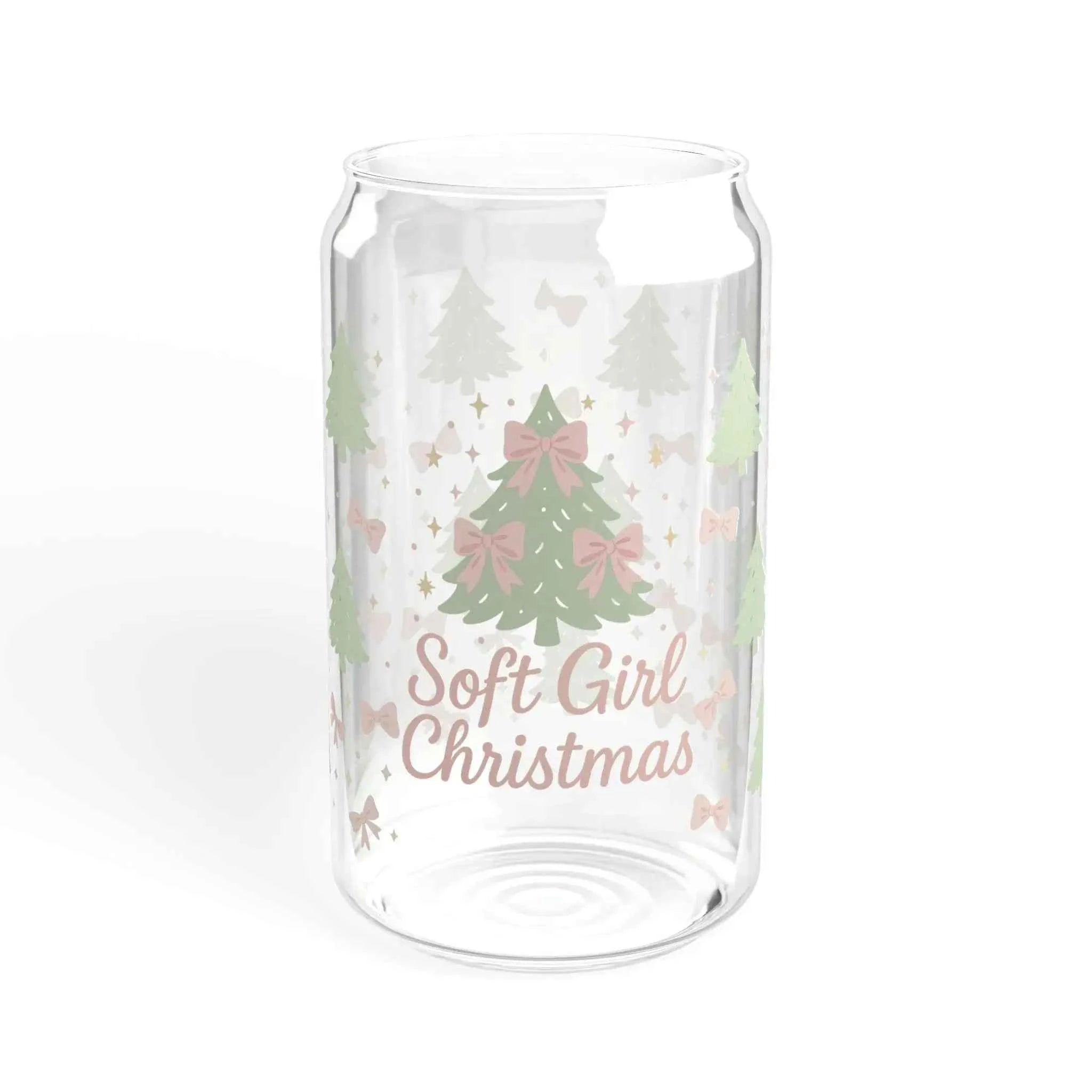 Soft Girl Christmas Sipper Glass 16oz - Maison Henry & Co.