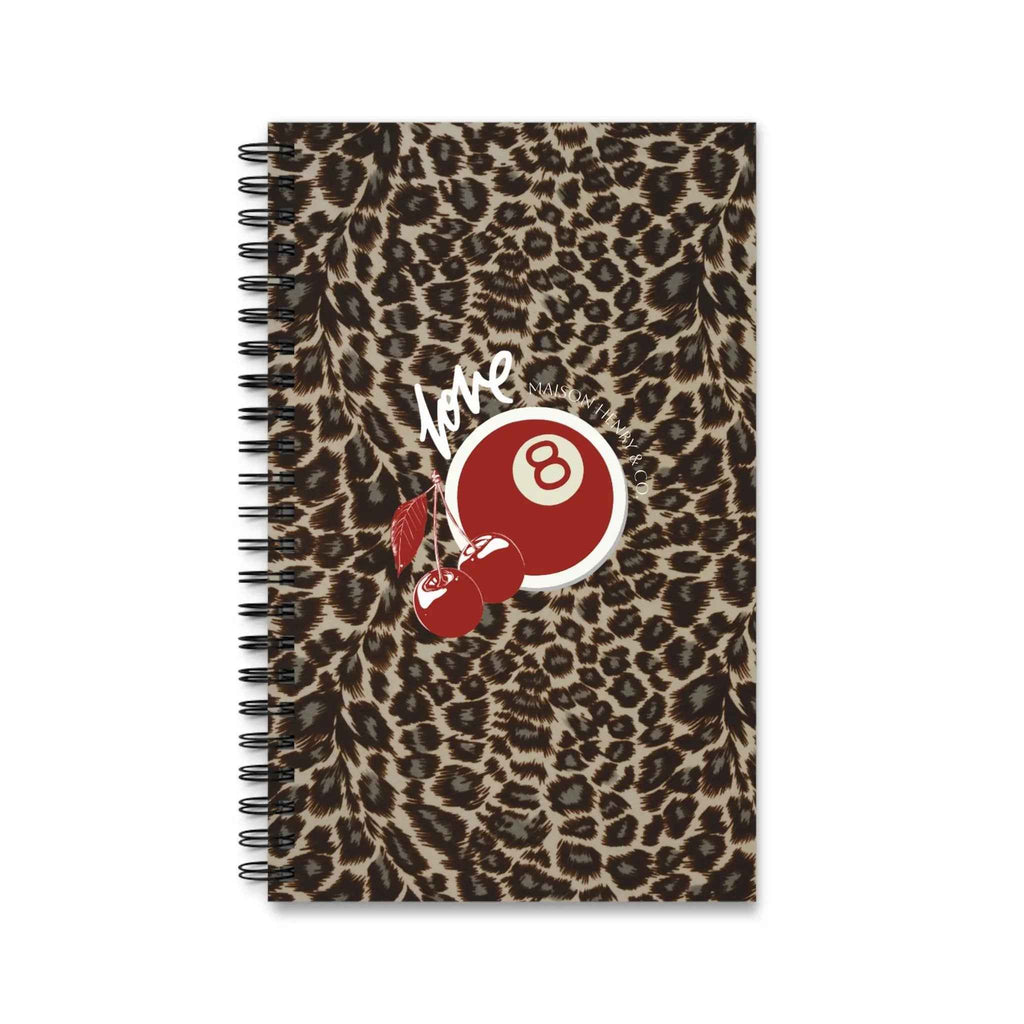 Leopard Cherry Print Spiralnotizbuch - Maison Henry & Co.