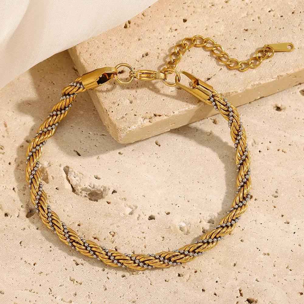 Gedrehtes Edelstahl Armband