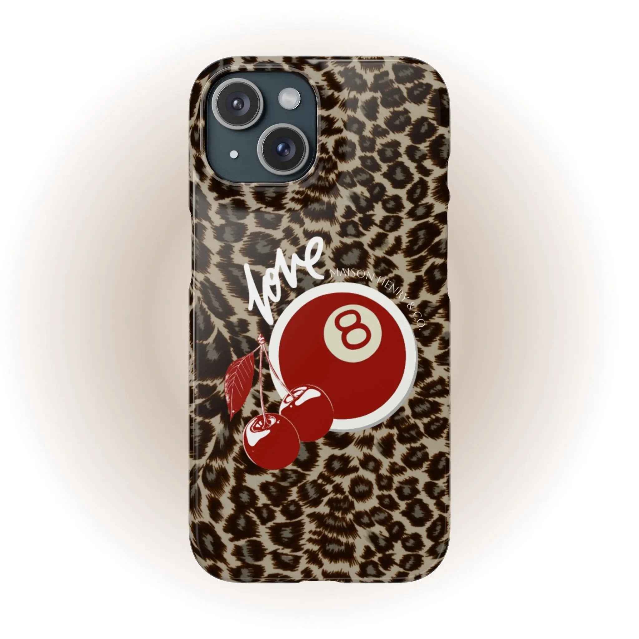 Leopard Cherry Print Handyhülle - Maison Henry & Co.