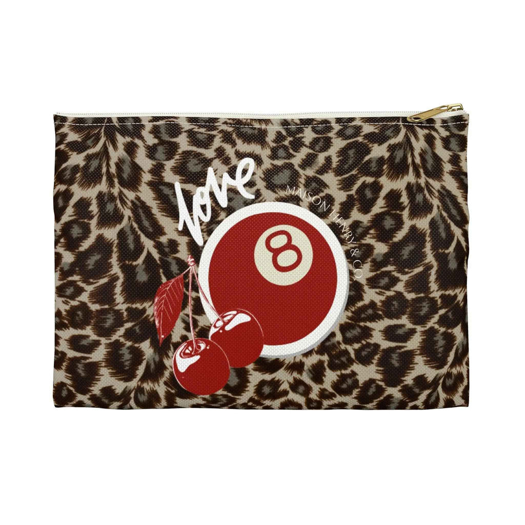 Leopard Cherry Print Kosmetiktasche - Maison Henry & Co.