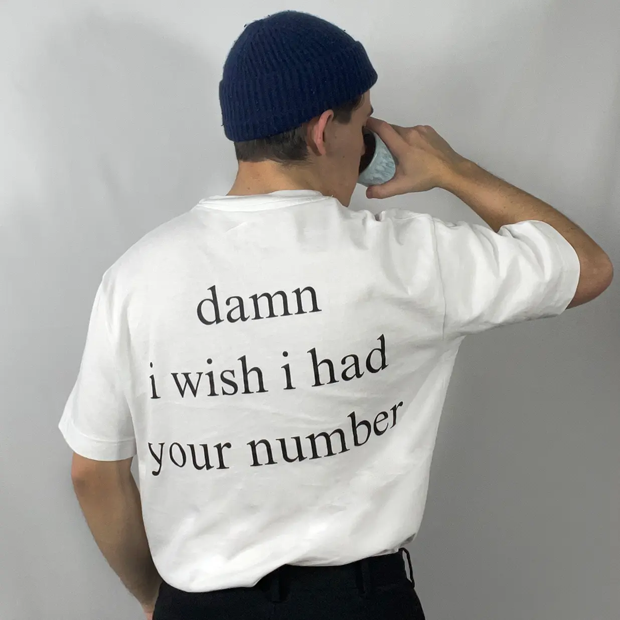 Damn I Wish I had your number oversized T-shirt - Maison Henry & Co.