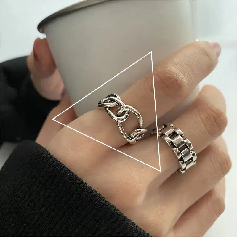 VENTFILLE 925 Sterling Silver Geometric Multilayer Round Bead Ring Female Fashion Punk Temperament Prevent Allergy Charm Jewelry Maison Henry & Co.