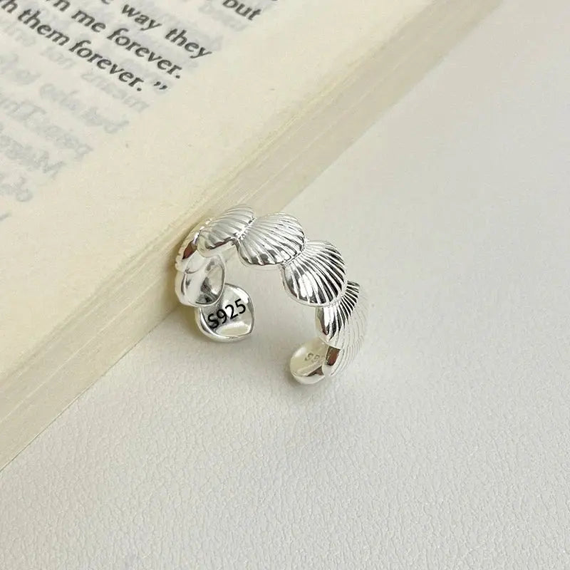 PANJBJ 925 Sterling Silver Frosting Geometry Ring for Women Wide Texture Versatile Handmade Ins Jewelry Gift Dropshipping Maison Henry & Co.