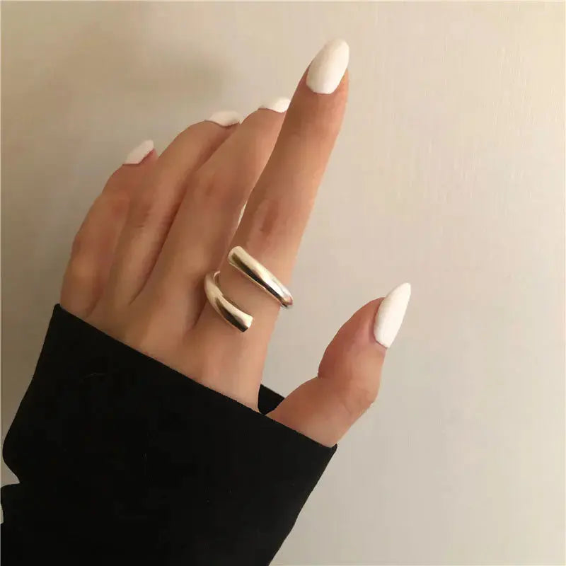 VENTFILLE 925 Sterling Silver Geometric Multilayer Round Bead Ring Female Fashion Punk Temperament Prevent Allergy Charm Jewelry Maison Henry & Co.