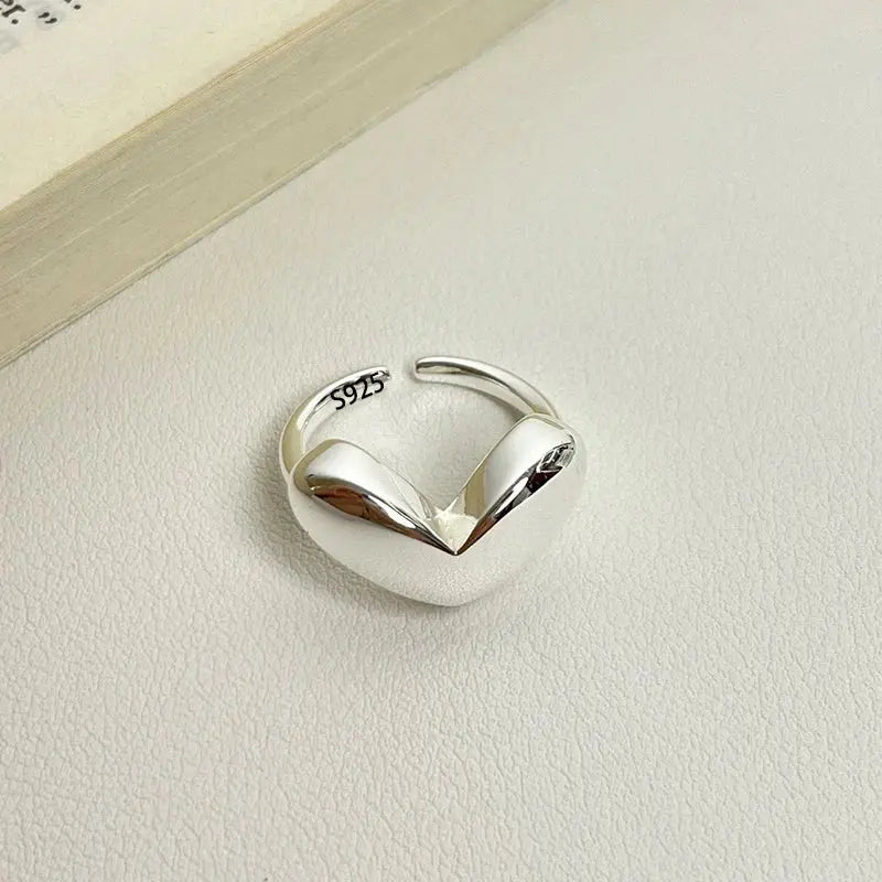 PANJBJ 925 Sterling Silver Frosting Geometry Ring for Women Wide Texture Versatile Handmade Ins Jewelry Gift Dropshipping Maison Henry & Co.