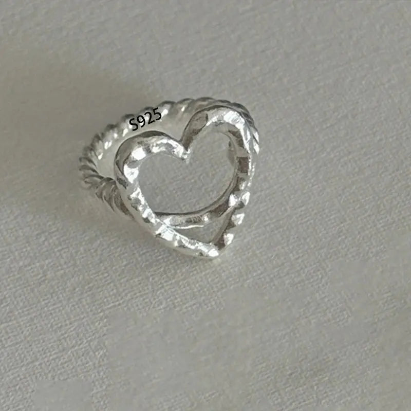 PANJBJ 925 Sterling Silver Frosting Geometry Ring for Women Wide Texture Versatile Handmade Ins Jewelry Gift Dropshipping Maison Henry & Co.