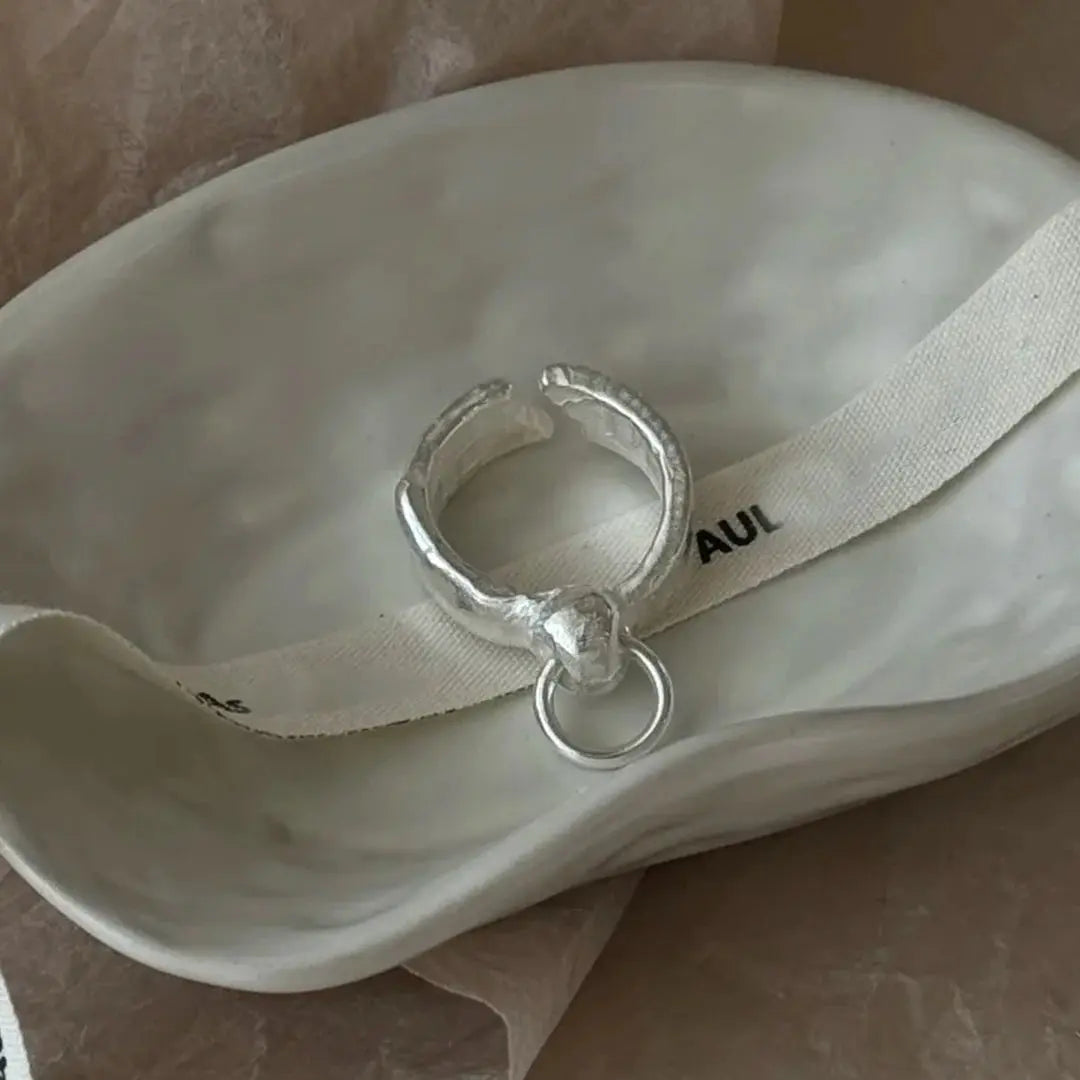 PANJBJ 925 Sterling Silver Frosting Geometry Ring for Women Wide Texture Versatile Handmade Ins Jewelry Gift Dropshipping Maison Henry & Co.