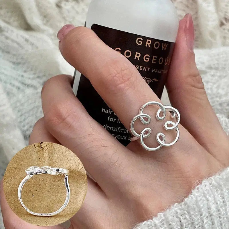 VENTFILLE 925 Sterling Silver Geometric Multilayer Round Bead Ring Female Fashion Punk Temperament Prevent Allergy Charm Jewelry Maison Henry & Co.